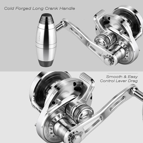 GOMEXUS Slow Pitch Jigging Reel LS20 CNC All Aircraft Grade Aluminum Body Lever Drag Conventional Reels - Image 3