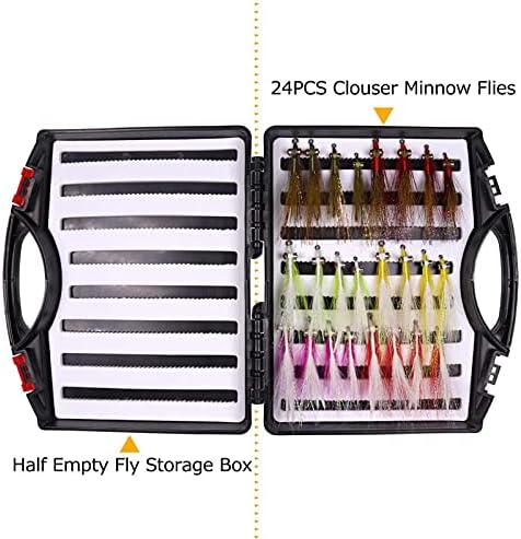 wifreo 24pcs Assorted Clouser Minnow Fishing Flies Tied on Stainless Steel Hook for Salt or Fresh Water Fly Fishing - Image 3