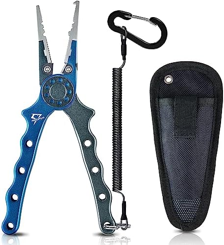 Piscifun Saltwater Fishing Pliers, Aluminum, Split Ring, Braid Cutter by Piscifun