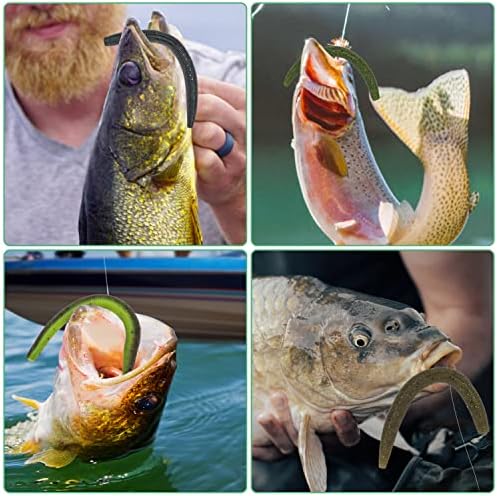 Senko Wacky Worms - Soft Plastic Lures, 30pcs Rubber Worms, 4-5 inches for Bass Freshwater & Saltwater Fishing - Image 6