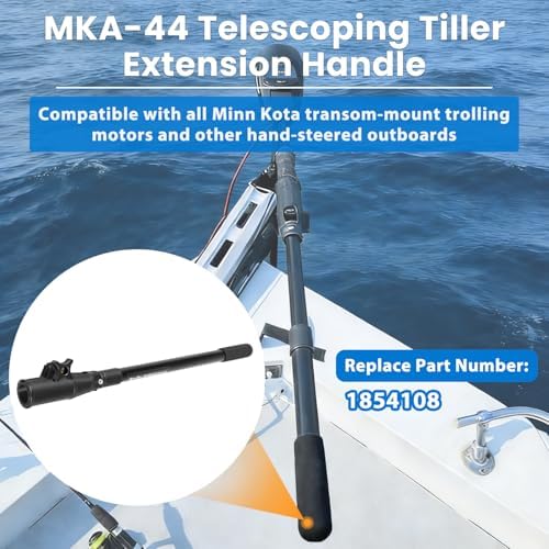 MKA-44 Telescoping Extension Handle Compatible with Minn Kota Transom-Mount Trolling Motors & Most Hand-Steer Outboard Motors | 24" to 40" Adjustable, Tool-Free Install for Enhanced Control - Image 2