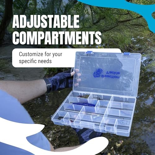 Reaction Tackle Basic Tackle Trays, Clear Plastic Utility Box Organizers with Removable Dividers for Lures, Hooks and Terminal Rigs, Fits Tackle Bags and Boxes - 3700 (4-Pack) - Image 2