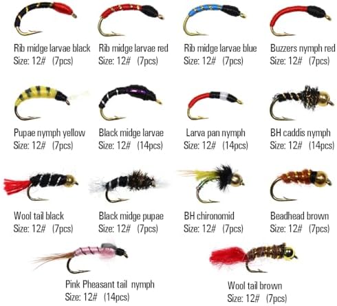 Fly Fishing Flies Assortment, 147pcs/133pcs/126pcs Fly Fishing Lures, Dry/Wet/Nymph/Streamer Flies, Trout/Panfish/Bass Fishing - Image 3