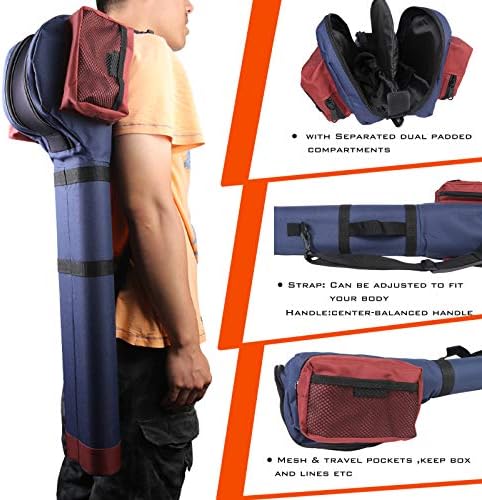 M MAXIMUMCATCH Maxcatch Fly Fishing Rod Case with Reel Pouch, Complete Rod Protection Bag, Single and Dual Rod Tube with Shoulder Strap - Image 4