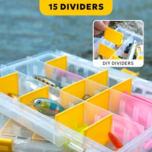 SF Tackle Box 3600 Plastic Tackle Trays Fishing Tackle Box Storage Organizer with Removable Dividers 4 Packs Lure Terminal Storage - Image 4