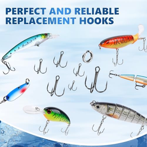 UCEC Fishing Hooks Treble Hooks for Trout Saltwater Freshwater Fish Hook - Image 7