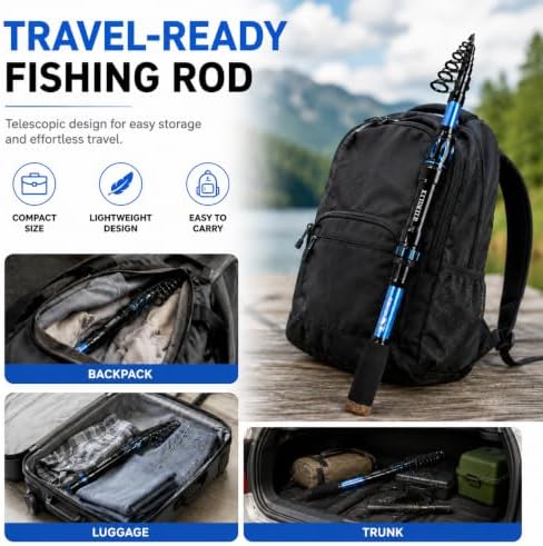 TORVEX Telescopic Fishing Rod,Travel Spinning Rod with Ceramic Guides, Stainless Steel Reel Seat, EVA Handle, Portable Collapsible for Bass Trout Catfish, Freshwater Saltwater, 6-9FT - Image 6