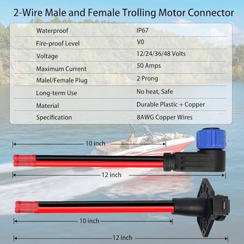 Trolling Motor Plug and Receptacle,12V/24V/36V/48V Trolling Motor Plug - Image 5