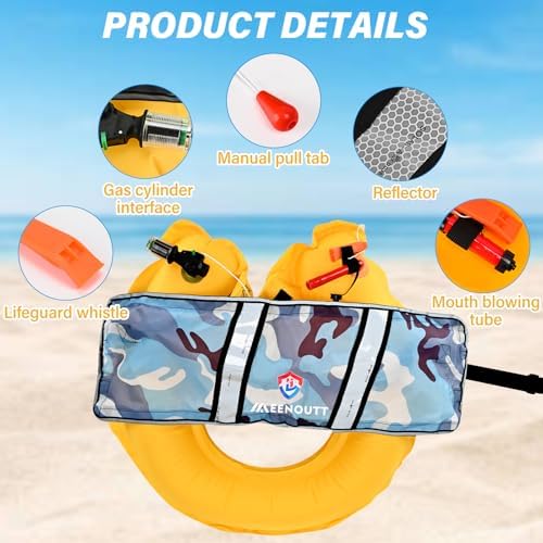Manual Inflatable Belt Pack（with Reflective Sheet） Water Sports Waist Belt PFD for SUP Paddleboarding Kayaking Fishing Boating （fit 80-330 lbs） - Image 7
