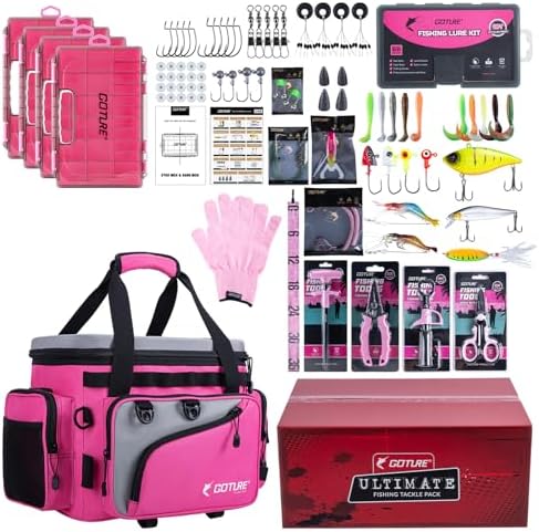 Goture Pink Fishing Rod and Reel Combos with Cooler Tackle Bag,6FT-9FT by Goture
