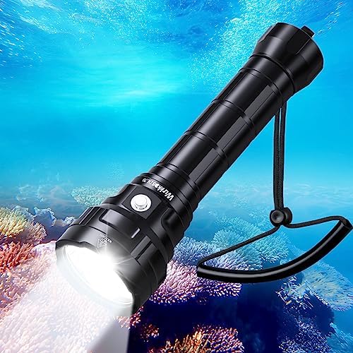 Wurkkos DL70 Dive Light Scuba Diving - 13000lm Super Bright Dive Flashlight 150m IPX8 Waterproof Torch LED Submarine Flashlight - Underwater Flashlight for Diving 4 Mode for Underwater Activity by Wurkkos