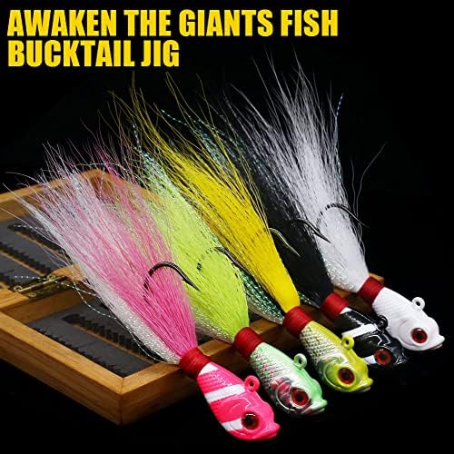 Bucktail-Jigs-Saltwater-Hair-Jigs-Head -Fishing-Lures-Assorted Kit - Image 2