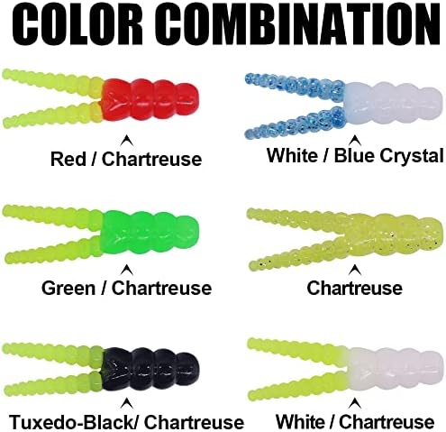 Crappie Jigs and Lures Kit -135 & 40 Piece Set with Plastics, Jig Heads, Split-Tail Grub Baits - Perfect for Crappie Fishing, Panfish Lures - Image 3