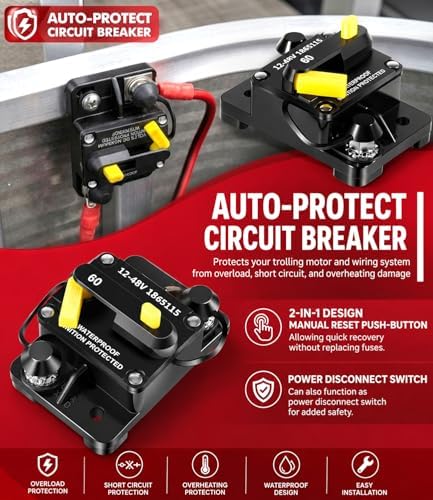 1865120 MKR-28 Trolling Motor Plug and Receptacle with 1865115 MKR-27 Circuit Breaker 60 AMP for 12V/24V/ 36V/48V Trolling Motor Freshwater and Saltwater - Image 7