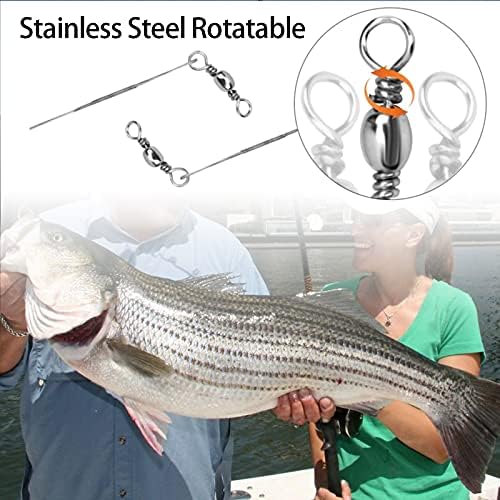 Saltwater Steel Circle Hook Rigs,Octopus Offset Fishing Hooks Leader Wire for Catfish Bass - Image 6