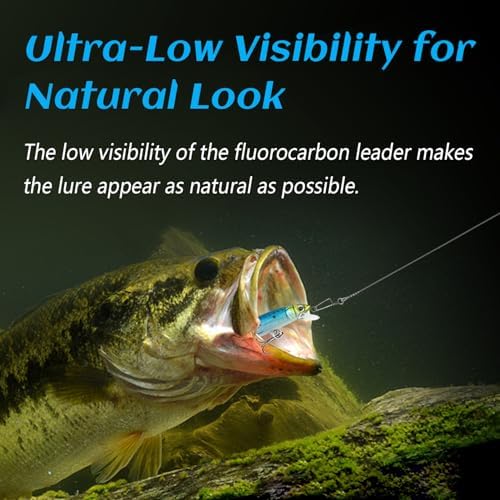 Fishing Fluorocarbon Leader with Crane Swivel and Snaps - Heavy Duty 20-80lb Fluorocarbon Leader Connects Lures, Bait, or Hooks for Saltwater & Freshwater Fishing - Image 7