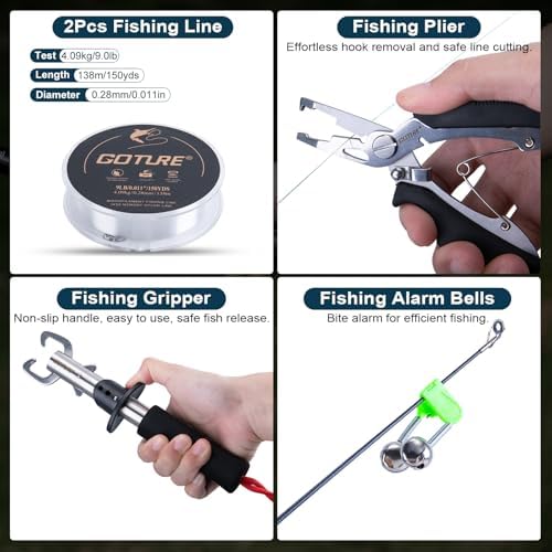Goture 2-Pack Fishing Rod and Reel Combo with Carrier Bag,1.8M-2.7M - Image 7