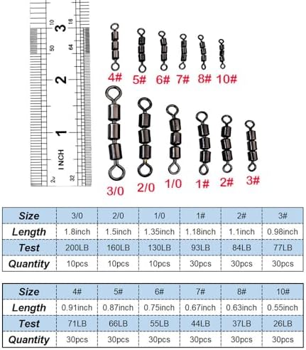 10-30pcs High Speed 3 Roller Swivels 3 Bead Rolling Chain Swivel Fishing Line Lure Connector 12 Sizes - Image 2