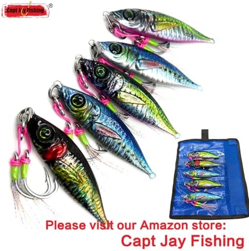 Capt Jay Fishing Saltwater jigs Speed Jigging Slow Jigging Pitching Lures,Vertical Jigging Artificial Lures Jigging Lure Fishing jigs-Value Package - Image 2