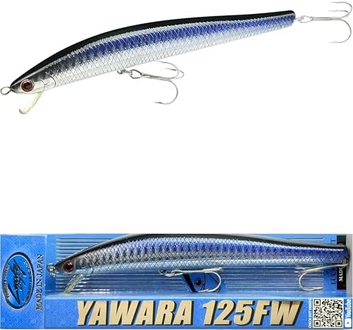 Lucky Craft FlashMinnow 125 YAWARA Saltwater Fishing Lure, Jerkbait for Halibut and Sea Bass, Long Casting Fishing Gear, Slow Sinking 5in 0.7oz, Tackle Box and Fish Accessories by LuckyCraftUSA