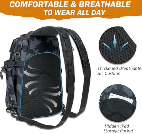 THKFISH Fishing Backpack with Tackle Boxes,Fishing Sling Bag with Gear - Image 3