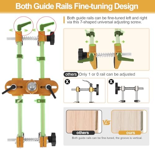 Upgraded Door Mortise Jig for Wooden Doors, Dual-Rail Micro-Adj - Image 3