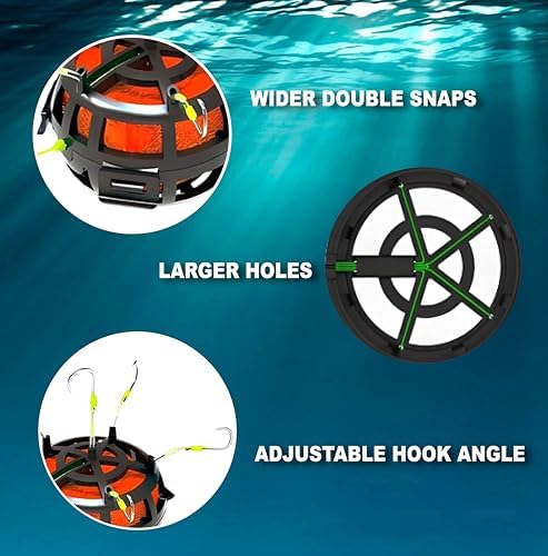 Reverse Bottom Bait Cage Fishing Hook, 360° Floating Bait Cage Fishing Hook, Spring Baits Cages Trap Fishing Hooks for Carp Tilapia Catfish, Fishing Lover Gifts - Image 7