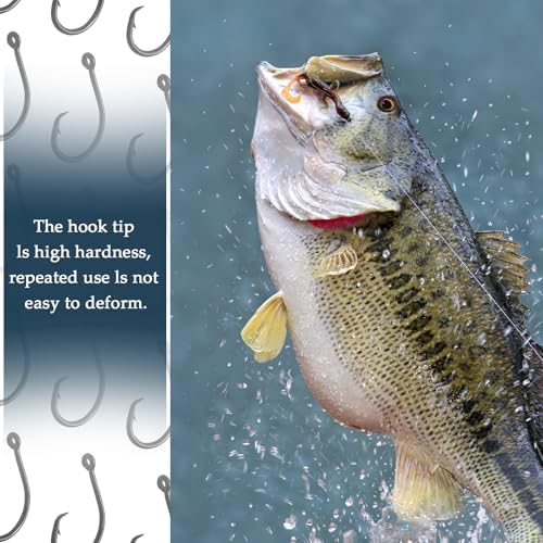 10PCS High-Carbon Steel Circle Hooks Barbed Fishing Hooks with Holes, Freshwater and Saltwater Fishing Hooks for Tuna, Catfish, Bass - Image 4