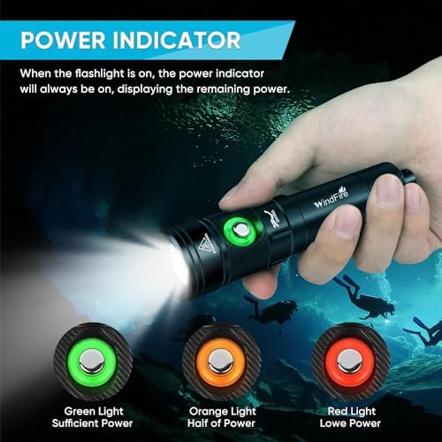 WINDFIRE DF180 Dive Light Rechargeable High Lumen Scuba Diving Flashlight - Image 4