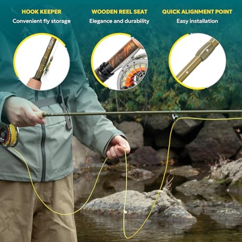 SF SF-005MP Sections Fly Fishing Rod Medium-Fast Action 9 FT - Image 2