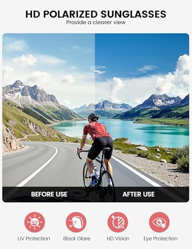 Lamicall 24g Polarized Sports Sunglasses for Men Women - UV400 Protection Sun Glasses for Baseball Running Cycling Fishing - Image 6