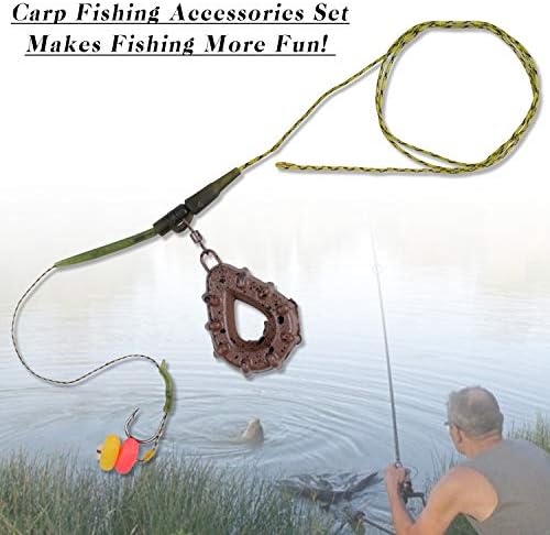 AGOOL Carp Fishing Rig Kit Hair Carp Fishing Accessories Set Flat Pear Sinker Weight with Rolling Quick Change Swivels Hooks Tackle Rigs Set - Image 5