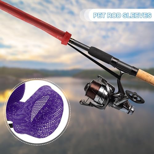 PATIKIL Rod Sock, Fishing Rod Sleeve Cover Braided Mesh Pole Protector Gloves Fishing Tools Pointed End for Spinning Fishing Rod Fly Rod Ice Rod Casting Rod - Image 5