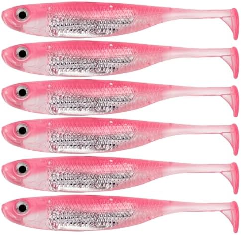 QualyQualy Soft Plastic Swimbait Paddle Tail Shad Lure Soft Bass Shad Bait Minnow Paddle Tail Swim Bait for Bass Trout Walleye Crappie - 2.75in, 3.14in, 3.94in, 5in by QualyQualy
