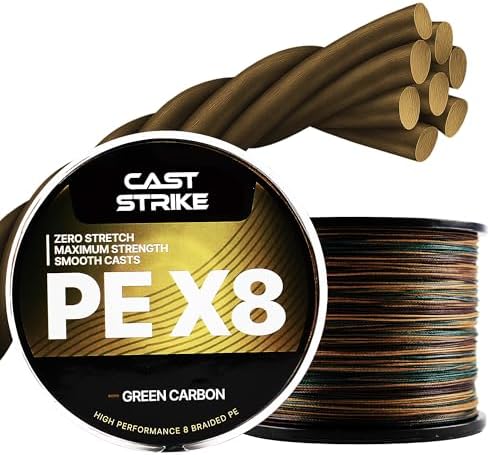 Braided Fishing Line, 100% PE X8 Super Braid for All Waters Pro by CASTSTRIKE