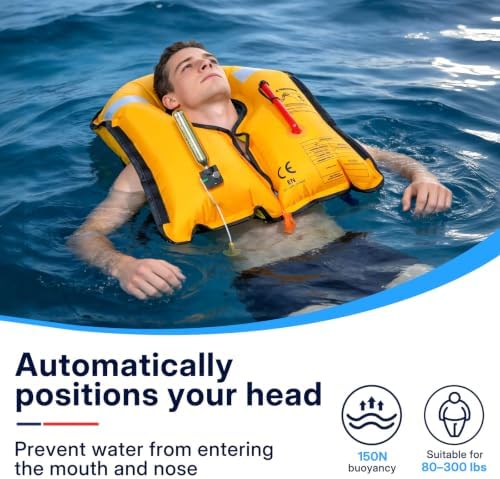 Inflatable PFD Life Jackets for Adults, 33g CO2 Cylinder - Image 3