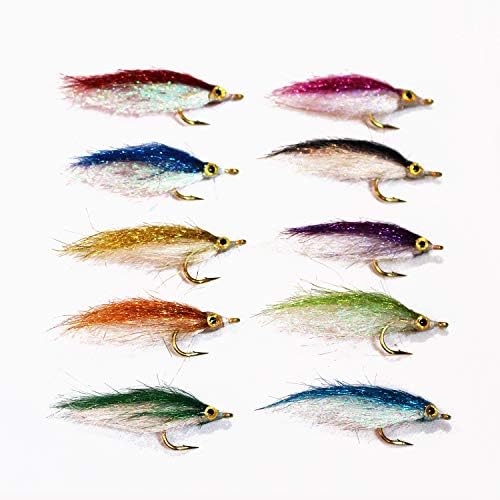 Tigofly 10pcs Ice Dub UV Polar Fry Salmon Minnow Fly Fishing Flies, Size 8 - Image 2