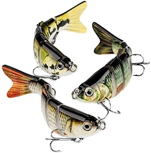 Bass Fishing Lure for Freshwater and Saltwater Lifelike Fishing Lures Multi Jointed Swimbait for Bass Trout Crappie Walleye Pike Fishing Gifts for Men by CharmYee