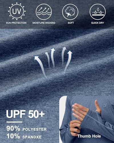 Roadbox Men's UPF 50+ Fishing Shirts, Long Sleeve UV Sun Protection Hoodie - Image 5