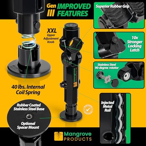 Gen3 Adjustable Trolling Motor Stabilizer, Vertical Adjust, Fitment for Minn Kota, Rhodan, Garmin, No Drilling, Shock Absorber, Boat Accessories, Trolling Motor Support - Image 4