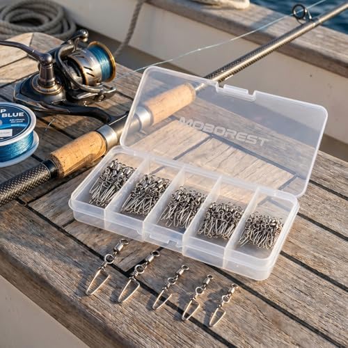 MOBOREST Fishing Swivels Snap Swivels Barrel Swivels with Snaps - Image 7