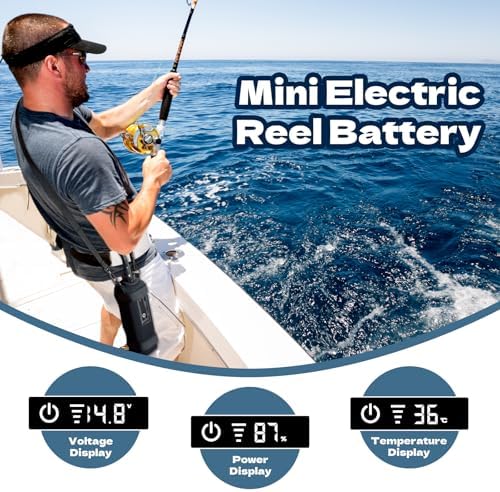 Super Mini Electric Fishing Reel Battery. Latest Model with Digital LED Display. Compatible with Daiwa & Shimano Electric reels. - Image 4
