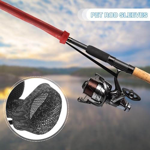 PATIKIL Rod Sock, Fishing Rod Sleeve Cover Braided Mesh Pole Protector Gloves Fishing Tools Pointed End for Spinning Fishing Rod Fly Rod Ice Rod Casting Rod - Image 5