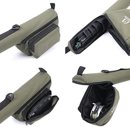 M MAXIMUMCATCH Maxcatch Fly Fishing Rod Case with Reel Pouch, Complete Protection Bag, For 9FT 2/4 Pieces Rod, Single (Green, 9' 4sec) - Image 2