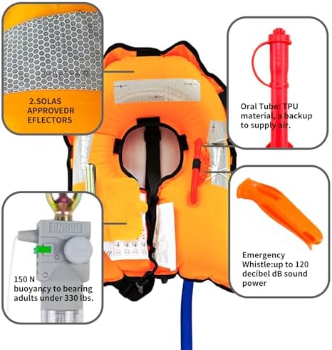 Automatic Inflatable Life Jacket|Life Vest for Adults|PFD Low Profile|Supports up to 330 lbs(YSH700) - Image 3
