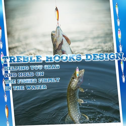 20 Pcs Spoon Fishing Lures 1.06 oz Saltwater Micro Fishing Jigs Sink Metal Jigging with Ultra-Sharp Hooks for Shore Sea Fish Salmon Bass - Image 6
