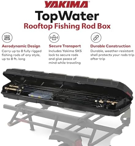 Yakima TopWater Rooftop Fishing Rod Box, Hard Case for up to 8 Poles - Image 2