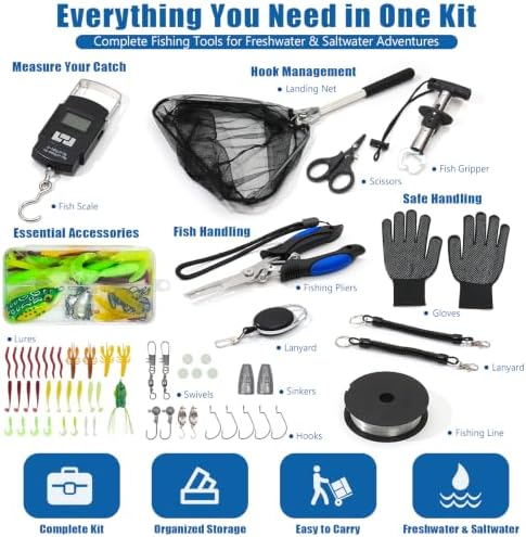 Fishing Gear Kit with Fishing Pliers, Fish Gripper & Hook Remover Blue - Image 4
