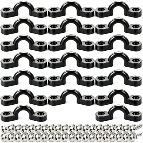 Kayak Pad Eye Kit, 10PCS Nylon Bungee Deck Loops Tie Down Pad Eye with 20 Screws for Boat Kayak Deck Rigging Kit by Borogo