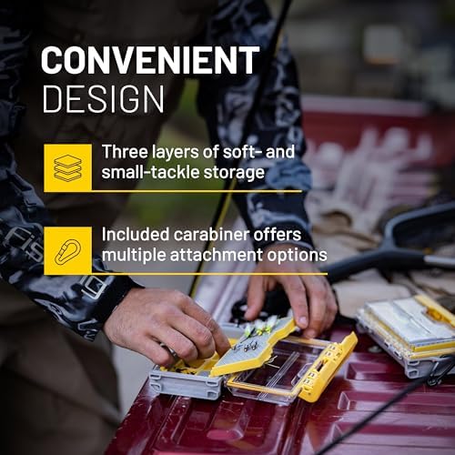 Plano Edge Micro Fly Storage Box, Gray and Yellow, Waterproof and Rust-Resistant Customizable Fishing Tackle Organization - Image 2
